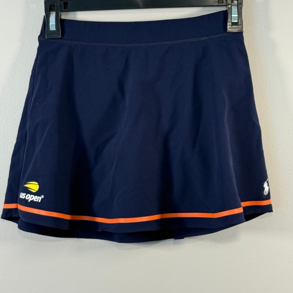 Polo Ralph Lauren Girls US Open 2024  Tennis Skort Navy Blue Orange Size M 8-10
